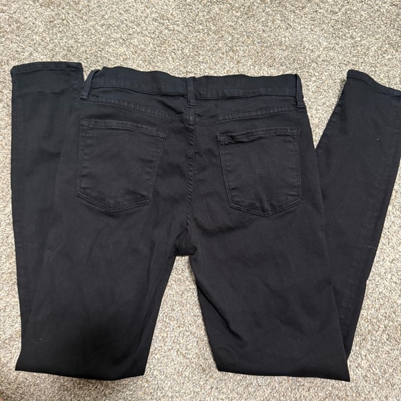 Frame Le Skinny de Jeanne Black Mid Rise Straight Ankle Jeans Skinny Size 29 - Picture 8 of 9
